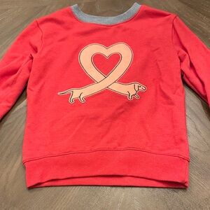 Cat & Jack Red Sweatshirt with Heart and Dog Graphic